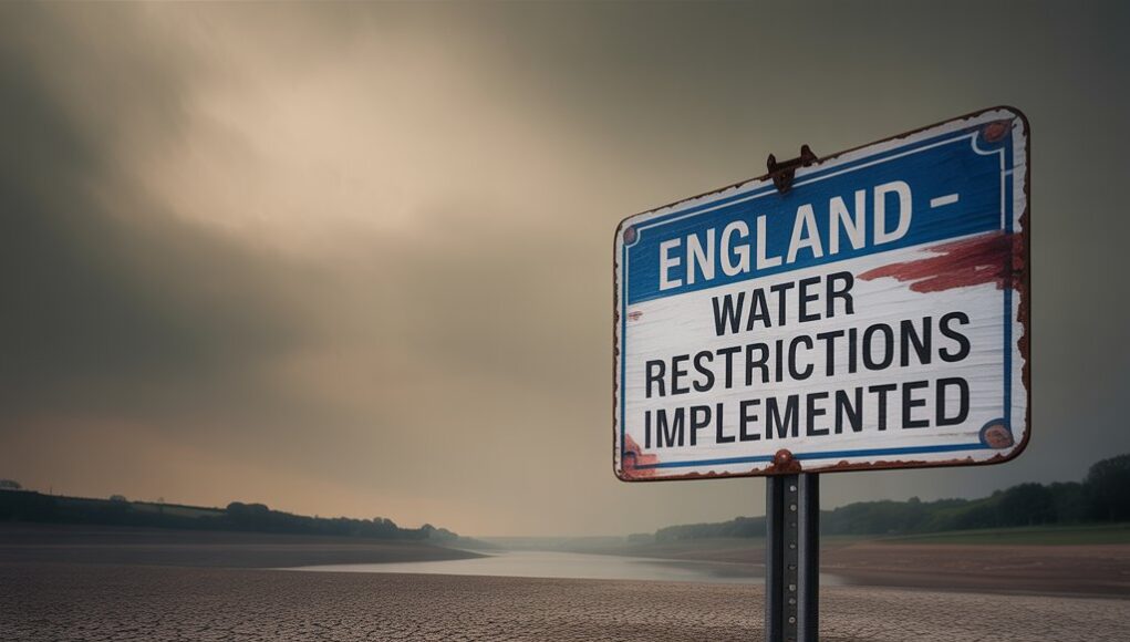 Dry riverbed in England symbolizing the growing threat of an England drinking water shortage due to lack of reservoirs and climate change.