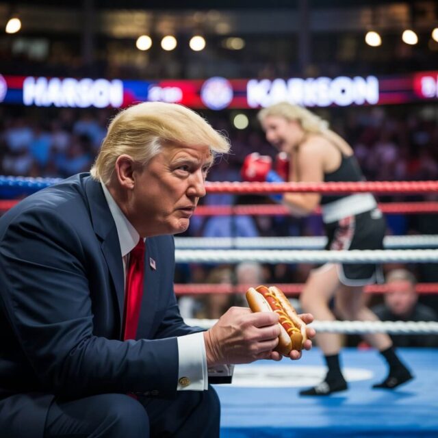 Trump Kayla Harrison2 UFC champion Kayla Harrison gets surprised by a gesture of Donald Trump at UFC 316.
