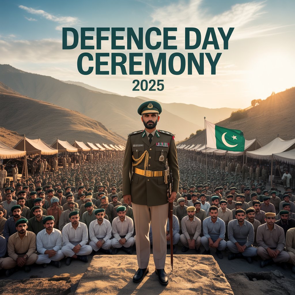 Students perform a patriotic tableau during Defence Day 2025 in Miranshah, North Waziristan, honoring the sacrifices of martyrs.