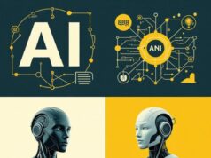 Artificial Intelligence: The Power, Promise and Peril of a Thinking machine. A futuristic AI brain made of data and light, symbolizing the power, promise, and peril of artificial intelligence.